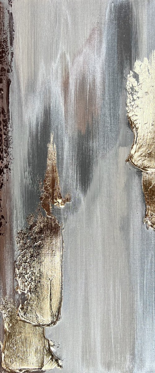 Textured gold and silver relief by Marina Skromova