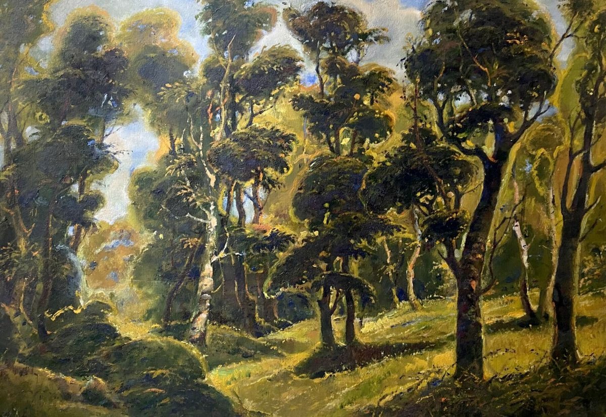 Impressionistic Landscape Oil Painting By Oleg And Alexander Litvinov, 19 X 28", Edge, Original Artwork