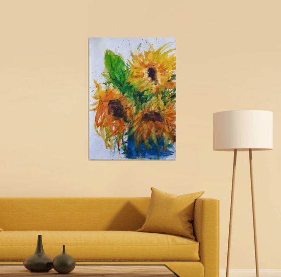 Sunflowers expression... /  ORIGINAL PAINTING