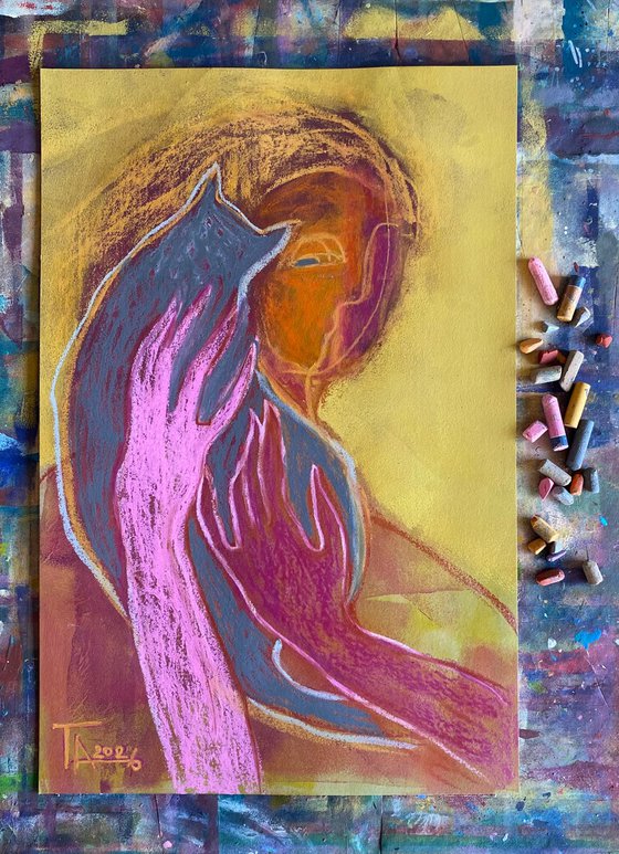 Portrait with a cat.