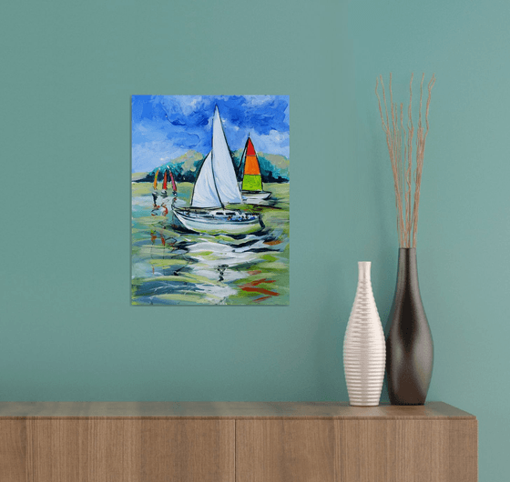 Sailboats on the water