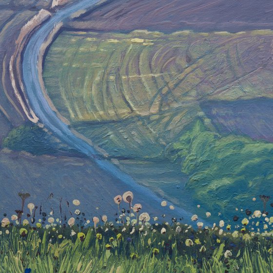 Landscape with dandelions