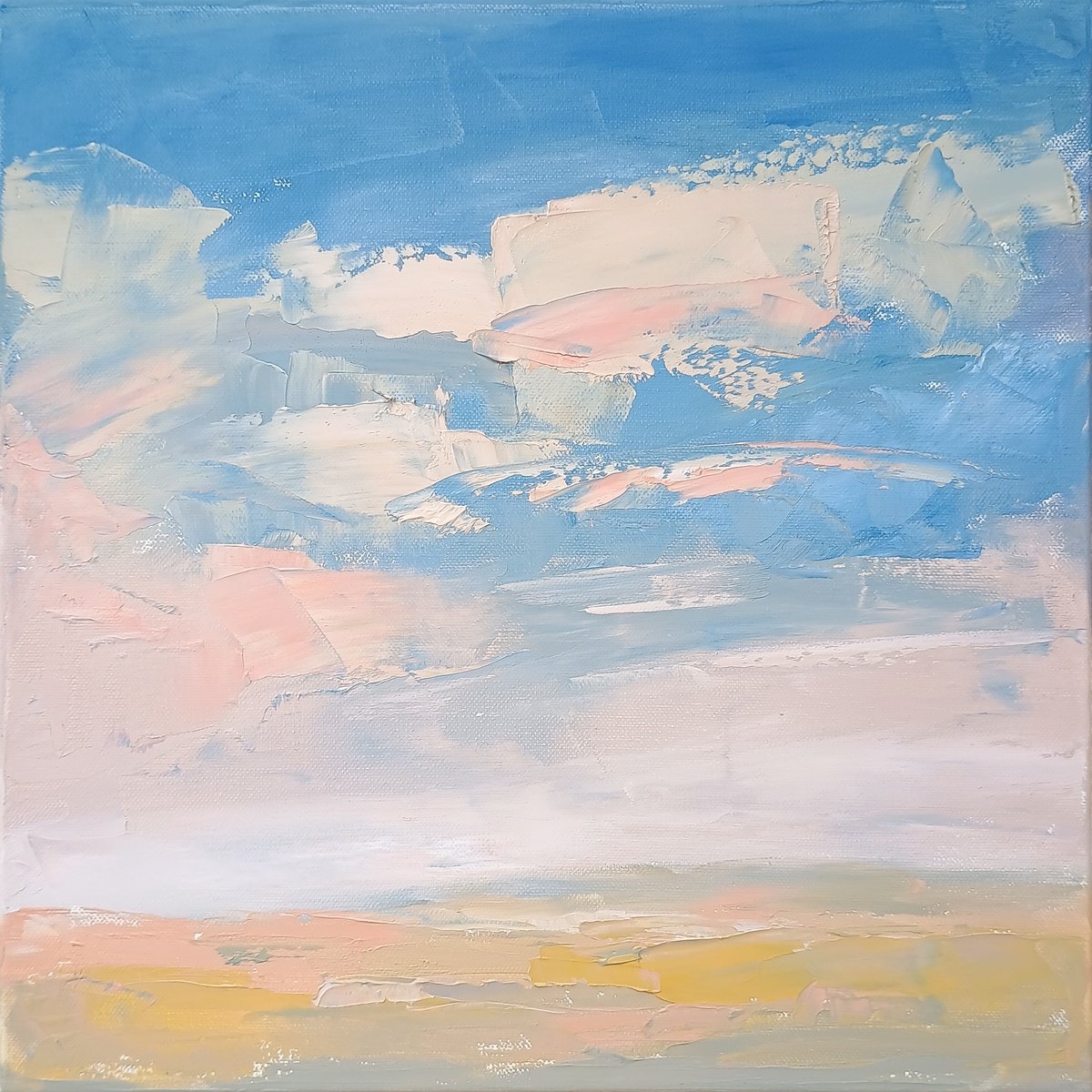 Expressive Landscape Oil Painting By Emilia Milcheva, 16 X 16, Fulfillment, Original Artwork