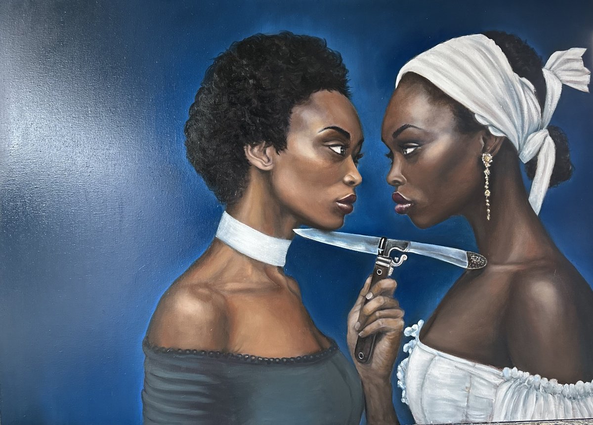 Expressive Portrait Oil Painting By Conny Roels, 59 X 39, Red Bond, Original Artwork