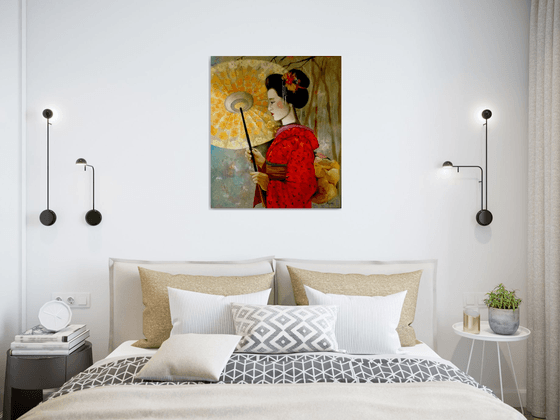 Geisha - portrait  - original painting