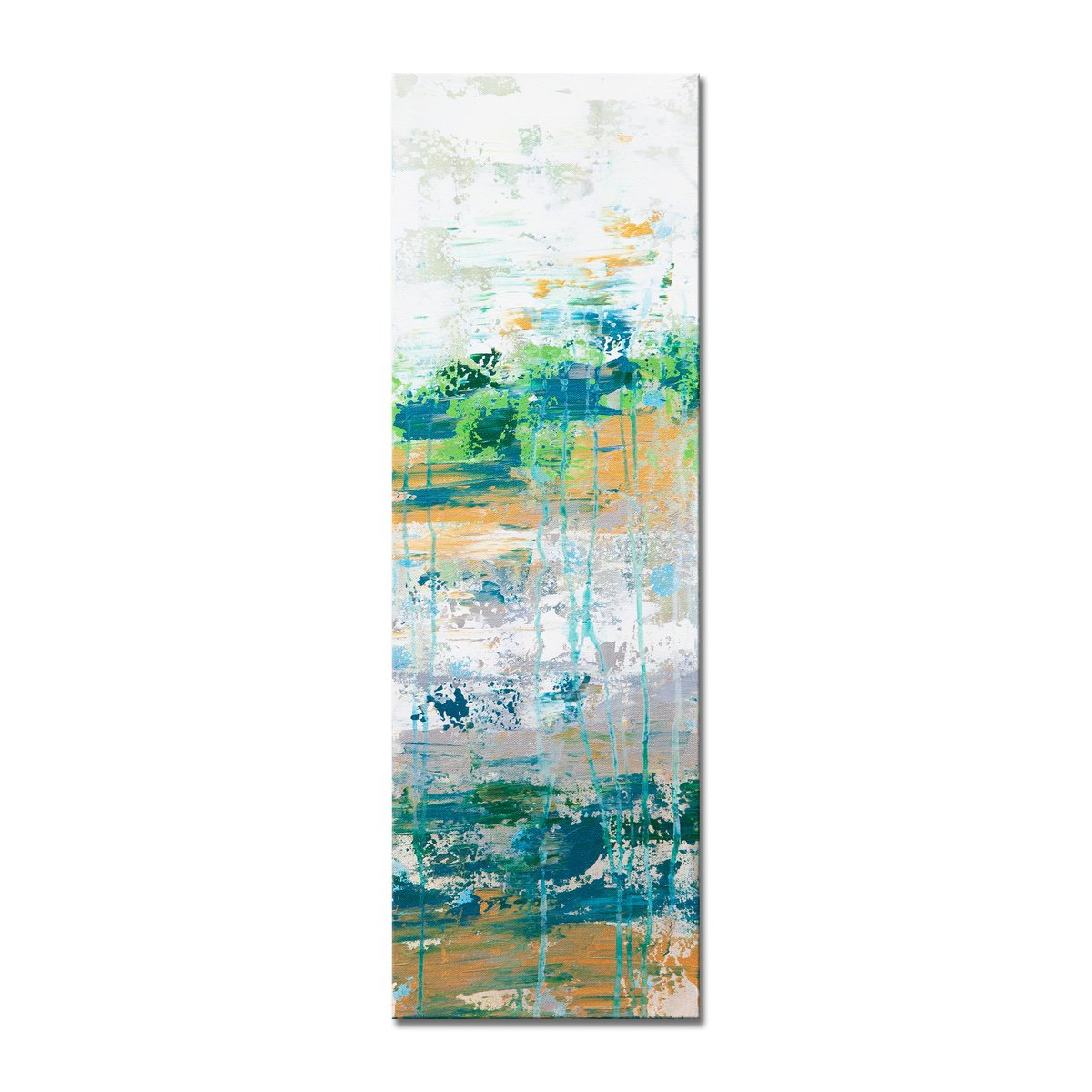 Abstract Acrylic Painting By Hilary Winfield, 10 X 30, Asthenosphere 10, Original Artwork