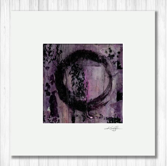 Mixed Media Enso 32 - Collage Zen Circle Painting by Kathy Morton Stanion