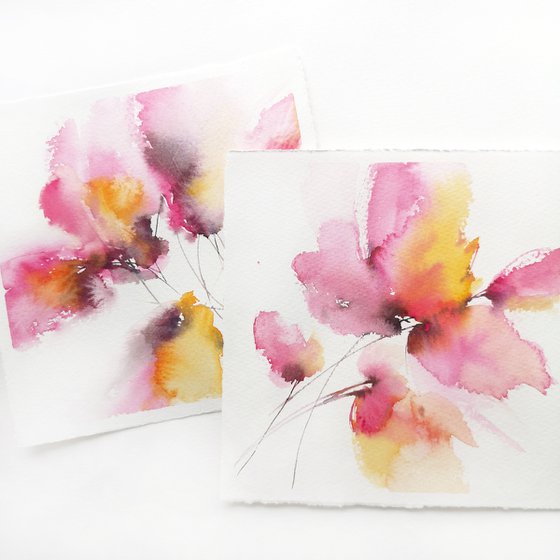 Small watercolor flower painting