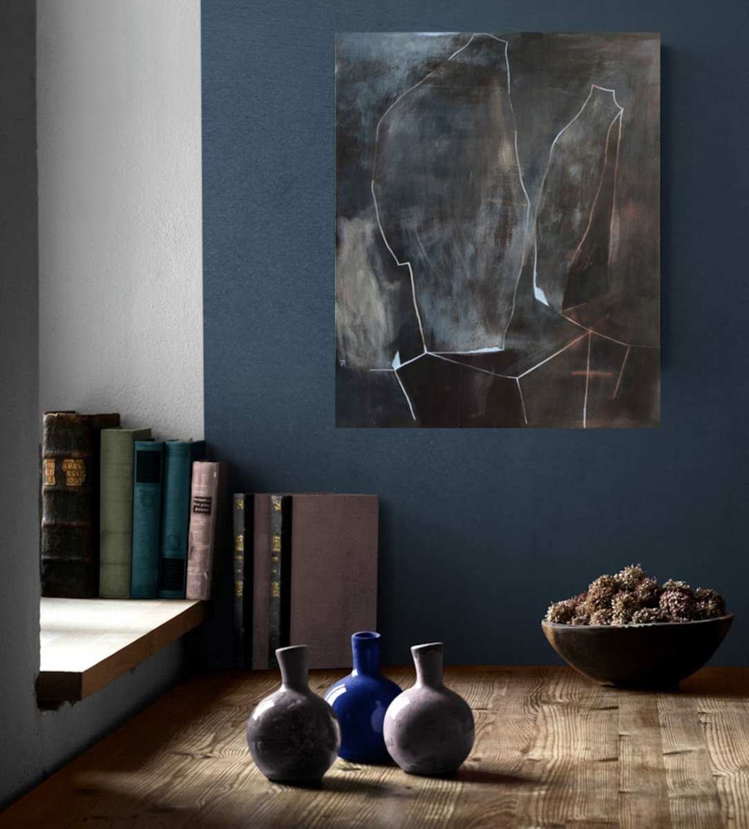 Still Life Acrylic Painting By Trayana Panayotova, 19 X 23", Ephemeral Still Life Iv, Original Artwork