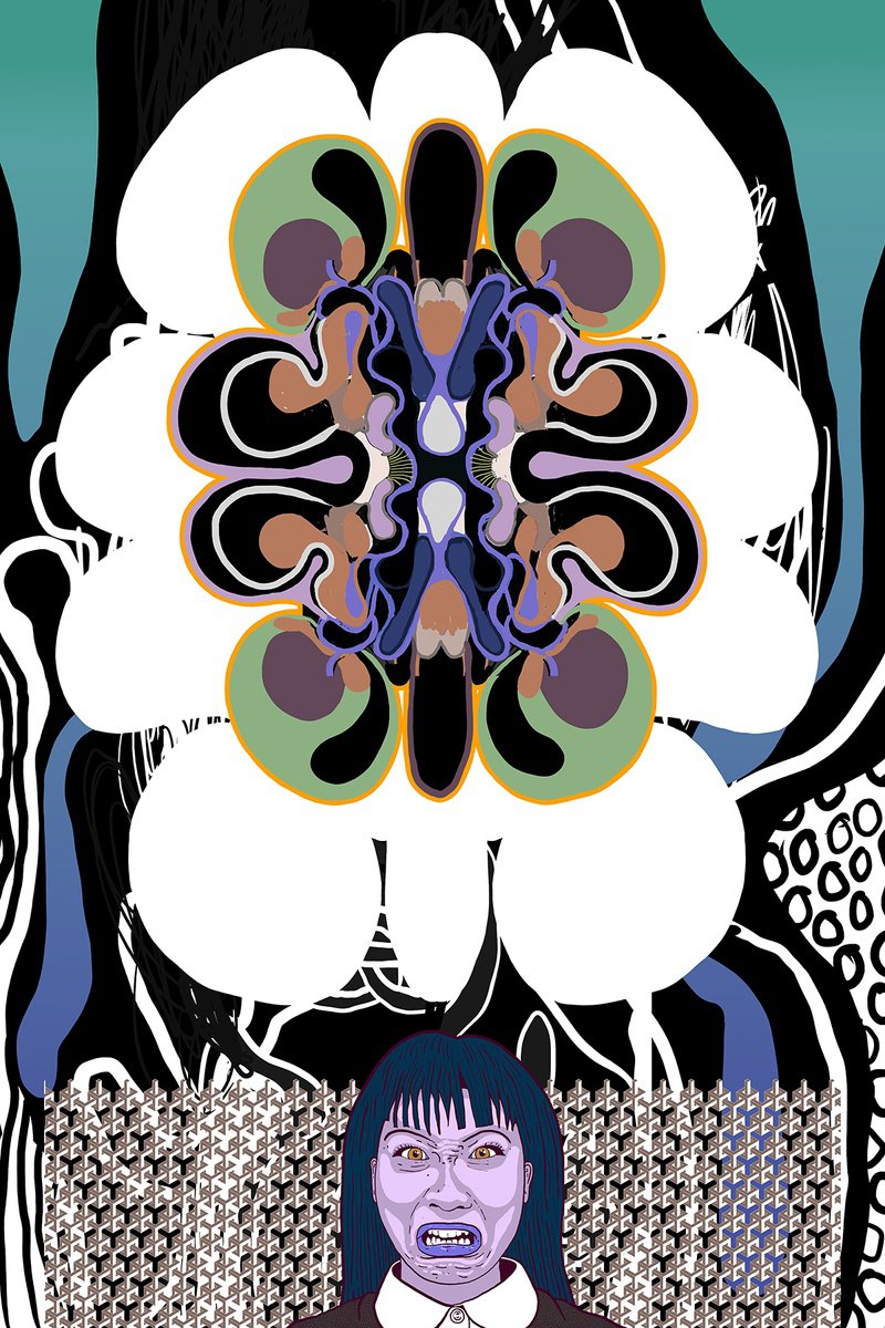 Abstract Portrait Giclee Print By Alasdair Willis, 16 X 23, Pattern Recognition, Original Artwork