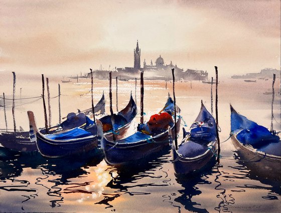 Sun-Kissed Boats of Venice