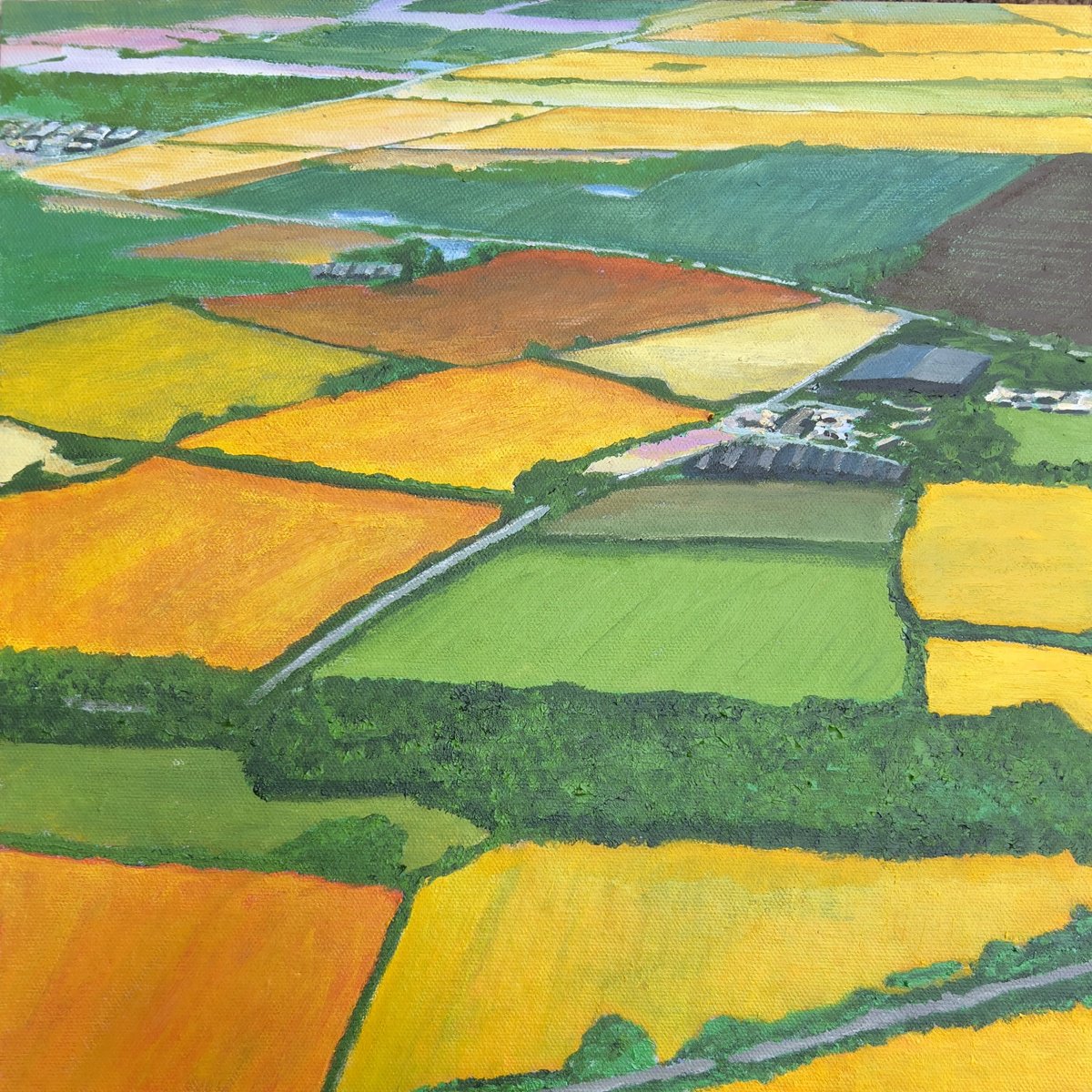 Impressionistic Landscape Acrylic Painting By Km Arts, 15 X 15", Canopy Of Whispers, Original Artwork