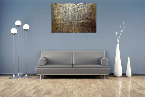 gold abstract painting