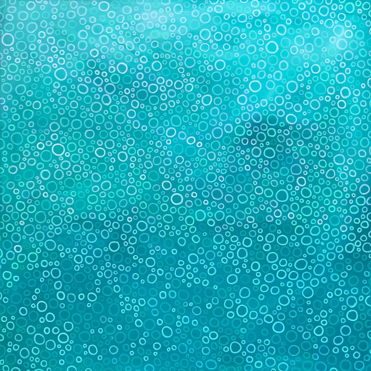 Abstract Landscape Acrylic Painting By Jennifer Bell, 24 X 24, Summer Sea, Original Artwork