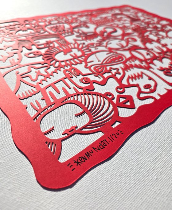 We Are All Connected (Red) - Papercut