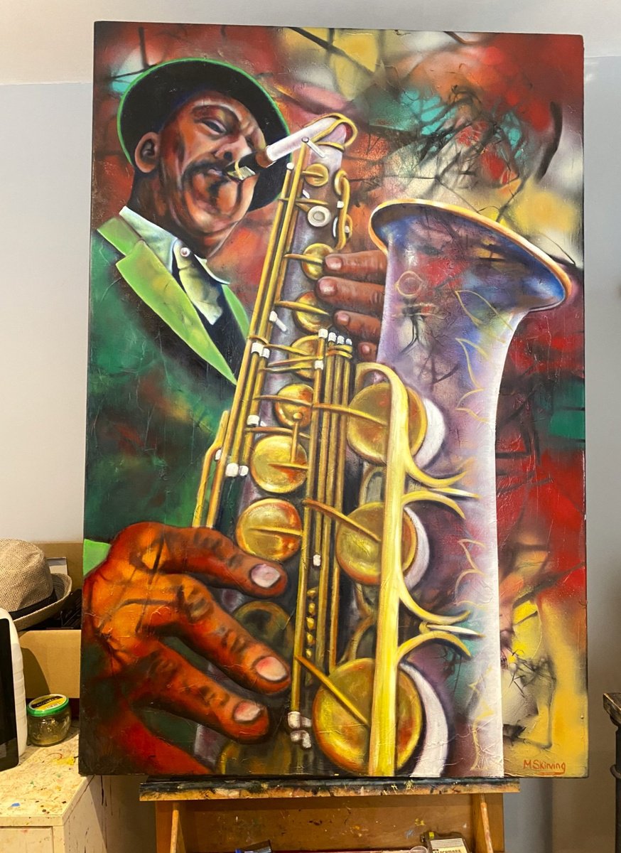 Expressive Portrait Oil Painting By Mark Antony Skirving, 31 X 47", Cannonball, Original Artwork