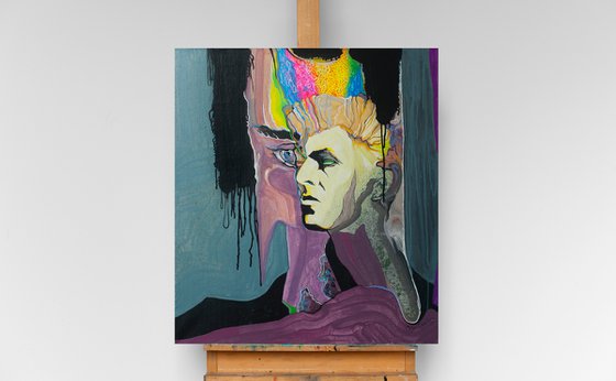 David Bowie singer music idol celebrity portrait painting