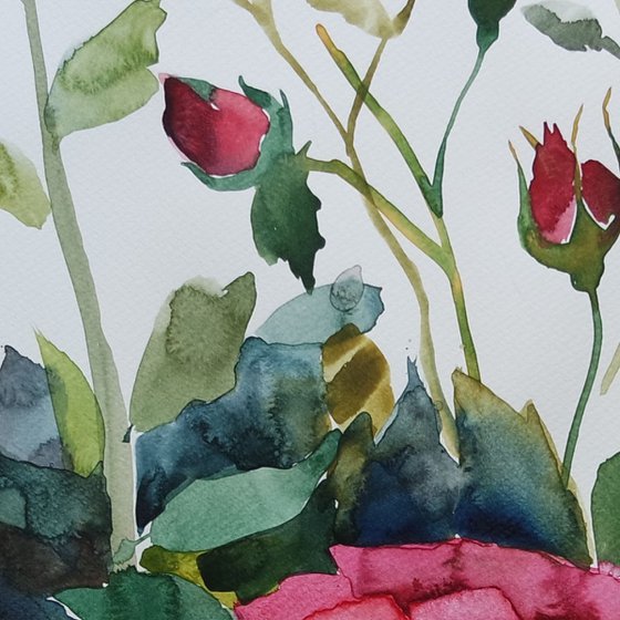 A Single Rose in Watercolor Floral Painting