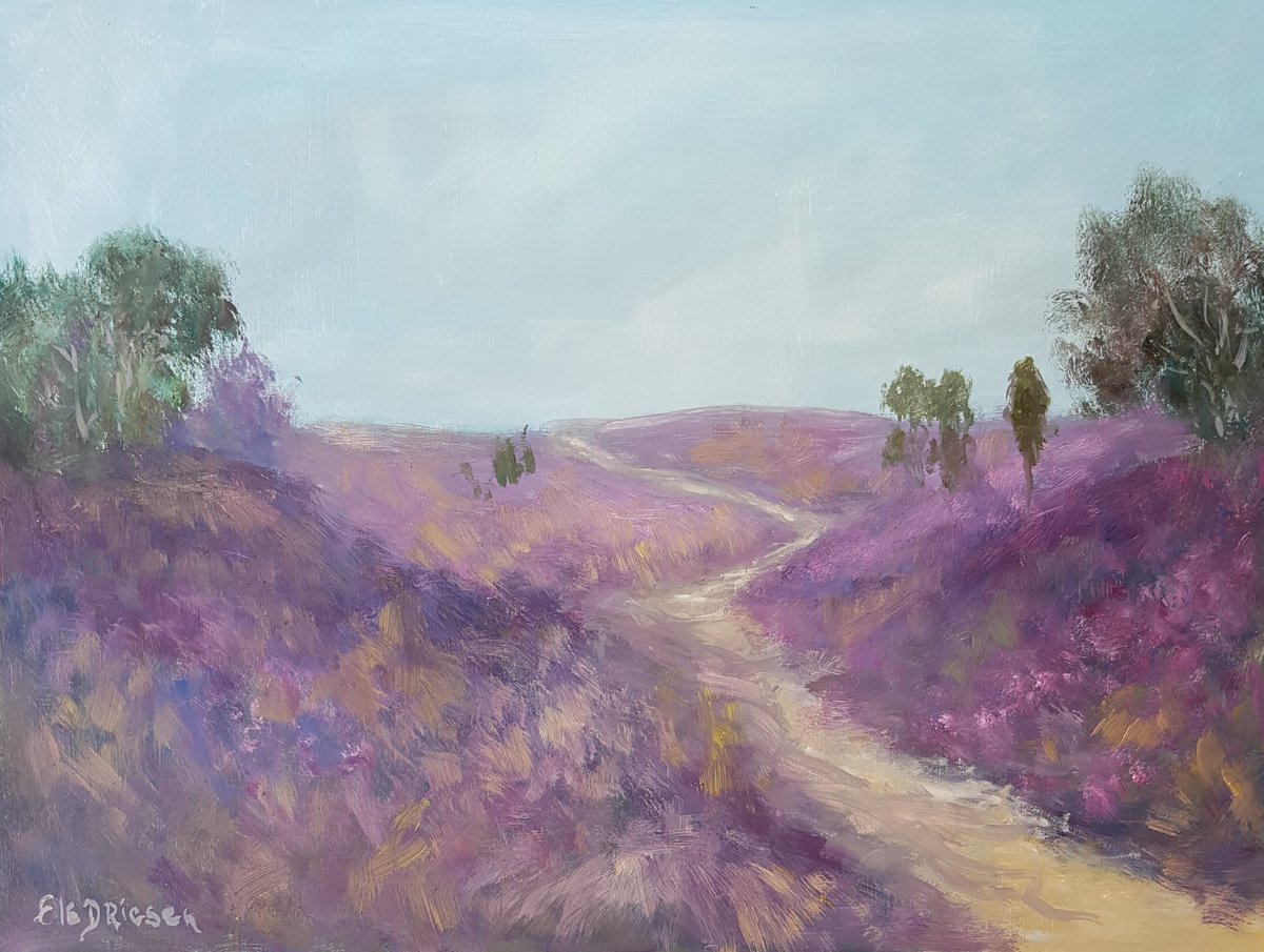 Impressionistic Landscape Oil Painting By Els Driesen, 16 X 12, End Of The Summer, Original Artwork