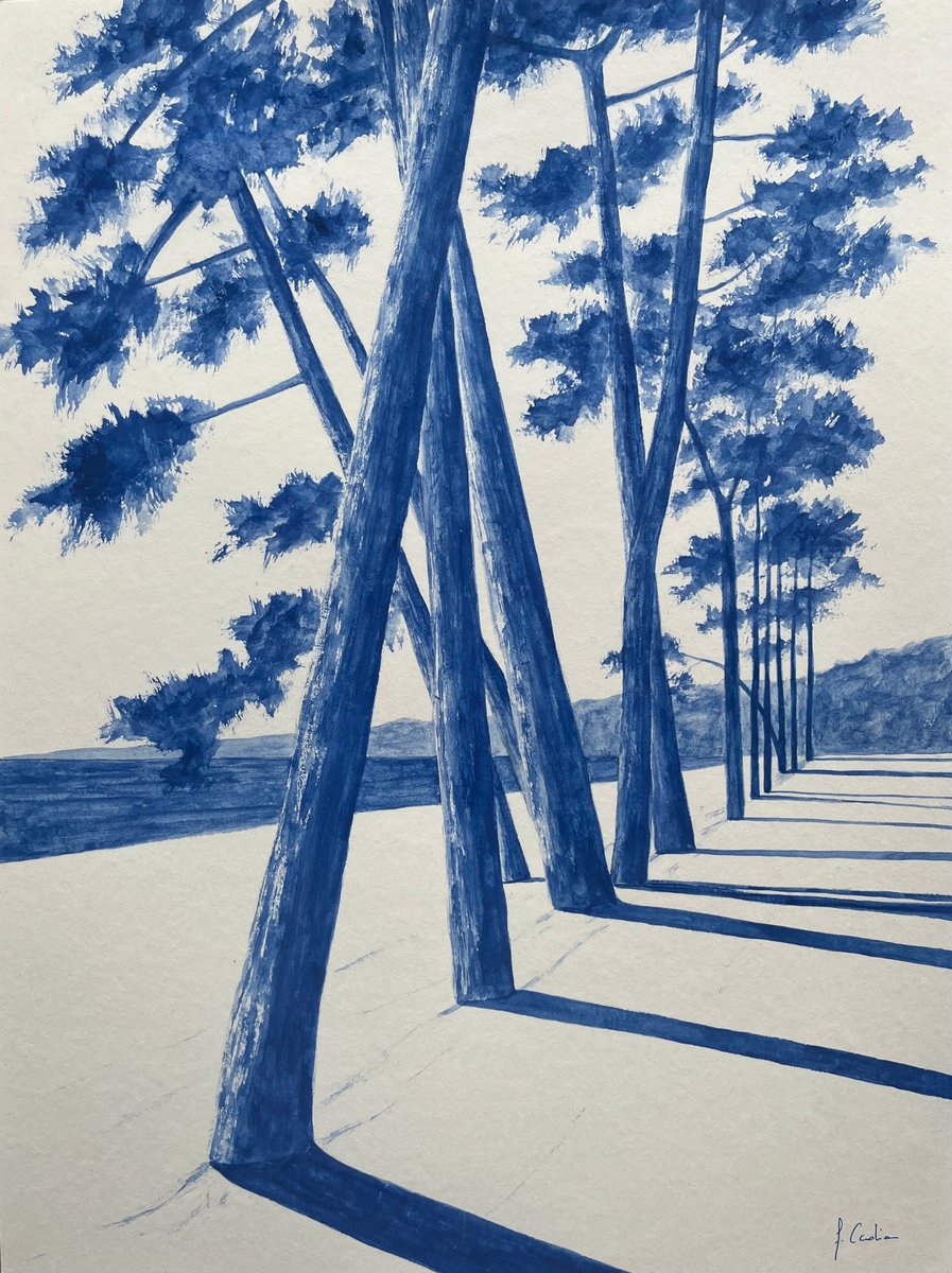 Painting , Cap Coz - Lapis Lazuli By Cadiou Frederic, 13 X 13, Artwork For Sale On Artfinder