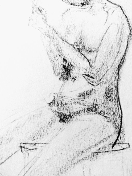 Nude. Original pencil drawing.