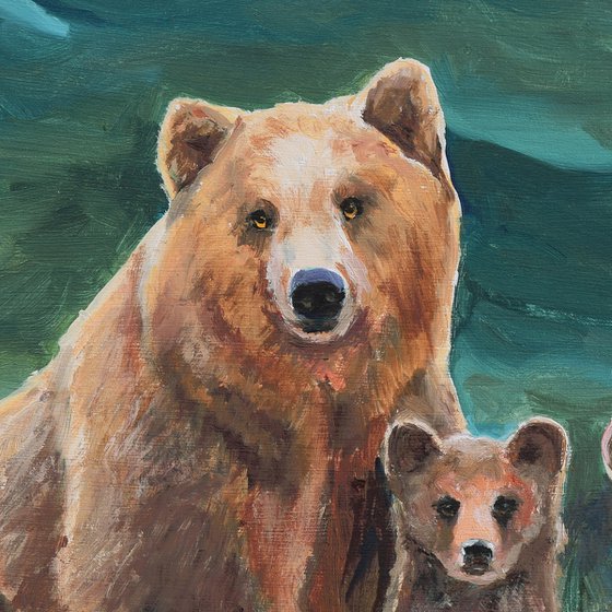 Mama bear' Oil painting by Lucia Verdejo