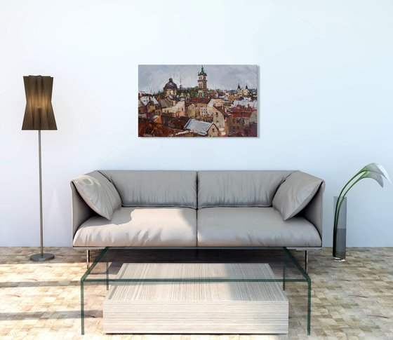 Lviv - Original cityscape painting