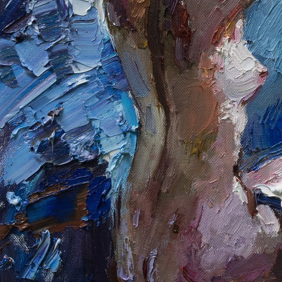 Nude woman oil painting