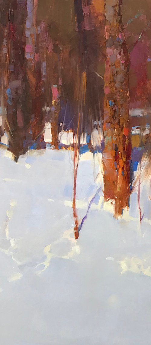 Winter Morning, Original oil painting, Handmade artwork, One of a kind by Vahe Yeremyan