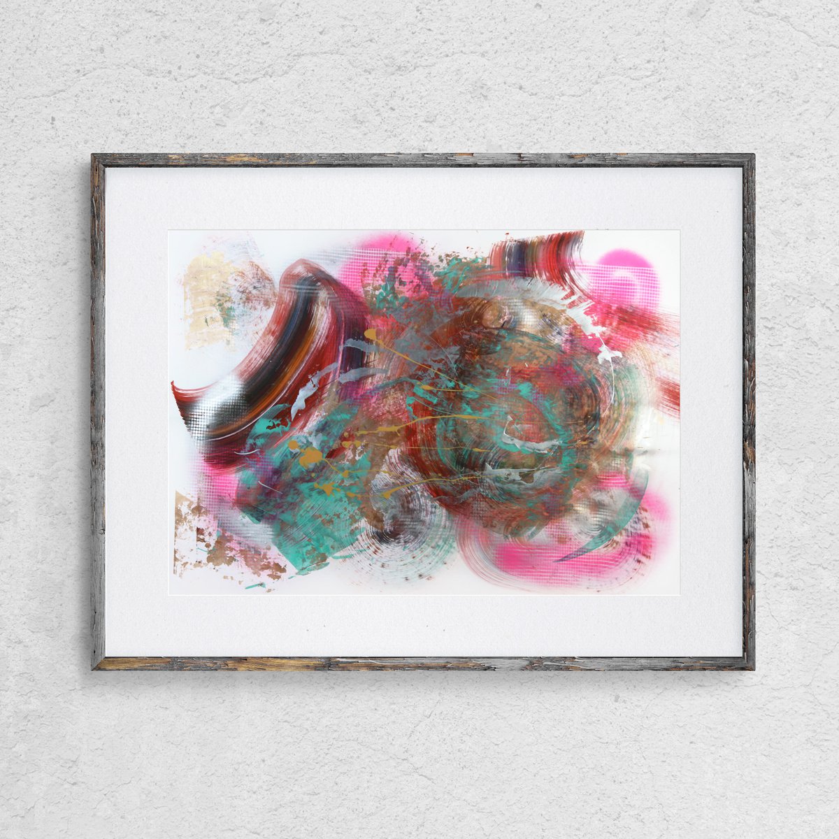 Abstract Acrylic Painting By Anatoliy Menkiv, 33 X 24, #60 Metaphysics Series, Original Artwork