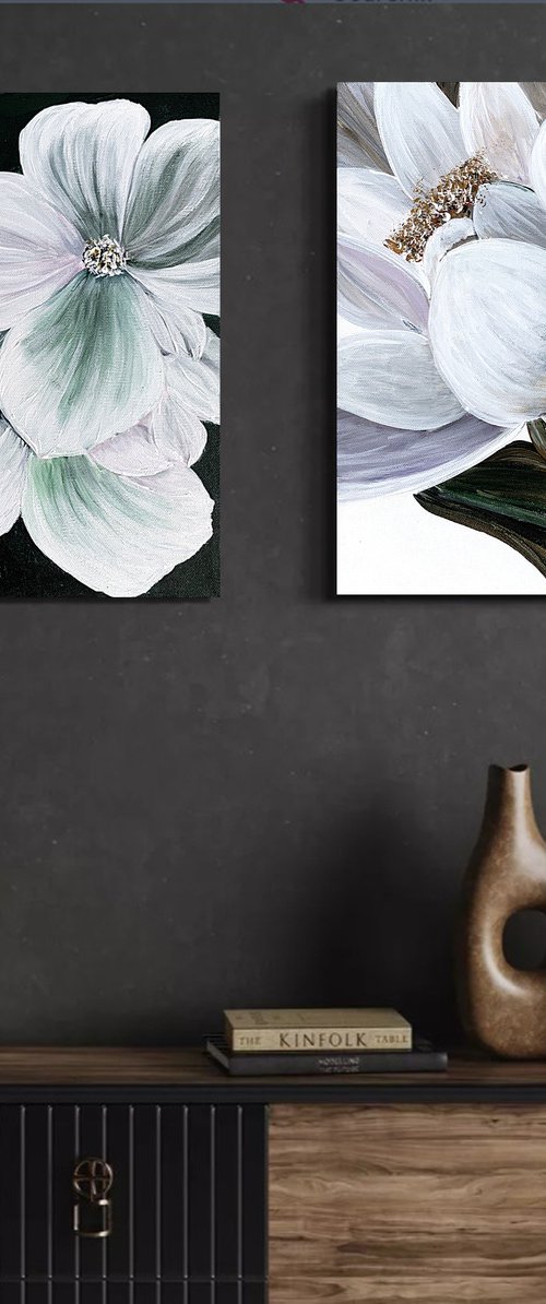 Set diptych Magnolia Petals by Marina Skromova