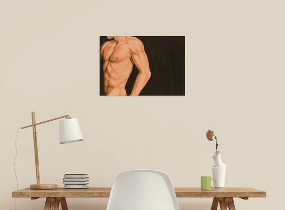 Torso and arm, male nude