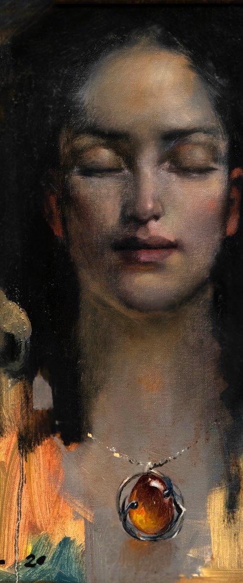 Amber brooch by Sergei Yatsenko