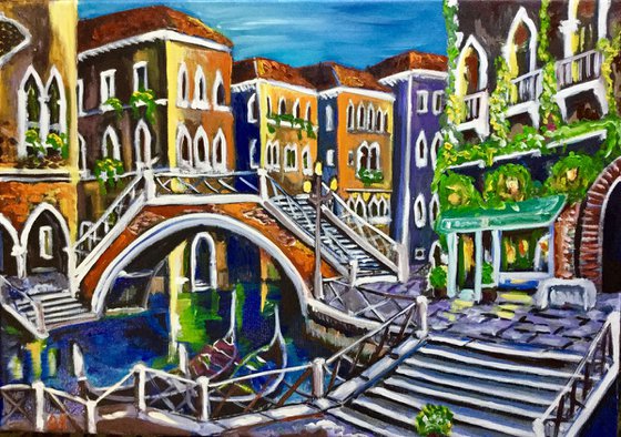 Venice . Evening in Venice.  Water reflections. On sale