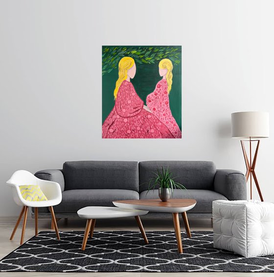 Mother Daughter Original Painting