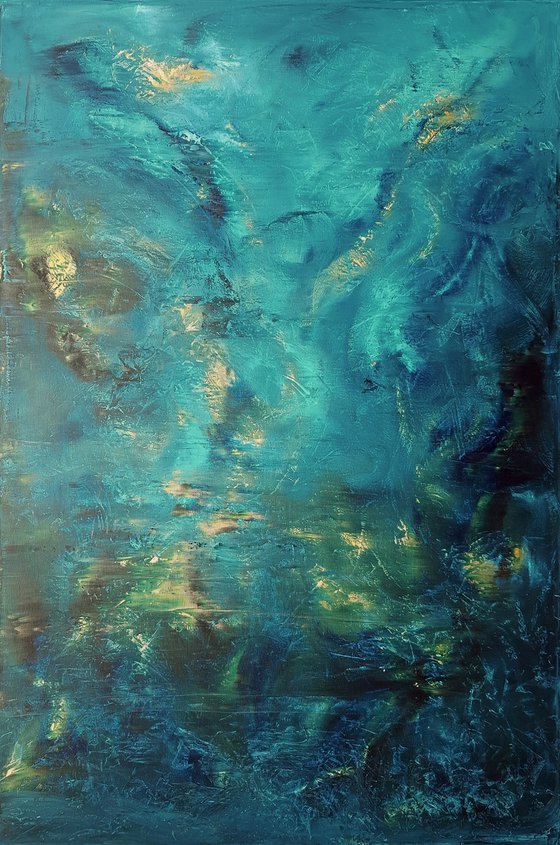 Star dust - XL  blue abstract painting