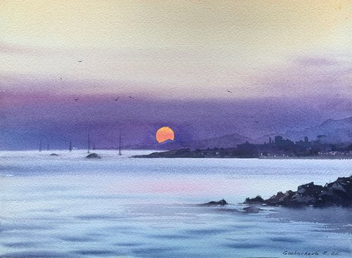 Sunset on the sea. by Eugenia Gorbacheva