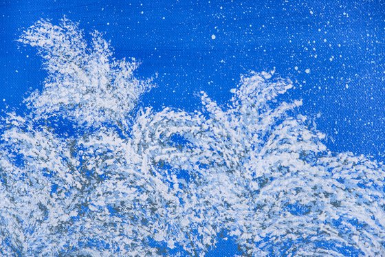 Snowy forest december night