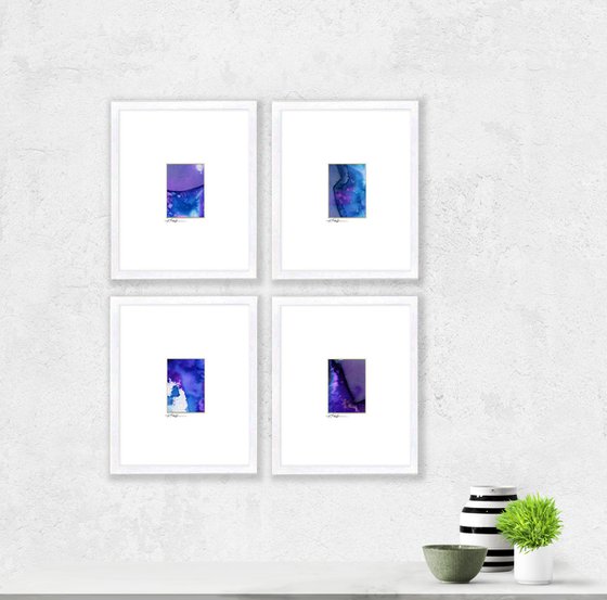In Harmony Collection 2 - Set of 4 Abstract Paintings in Mats by Kathy Morton Stanion