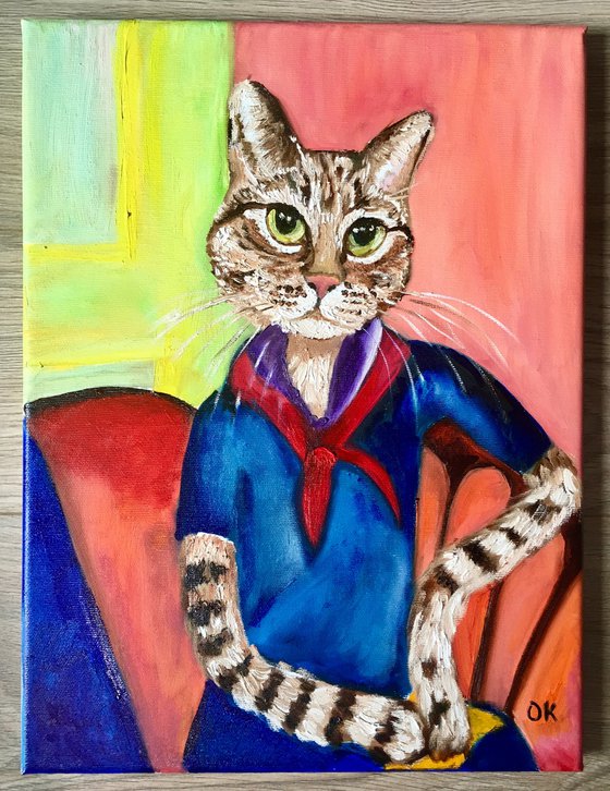 Cat Modigliani inspired by Amedeo Clemente Modigliani paintings.