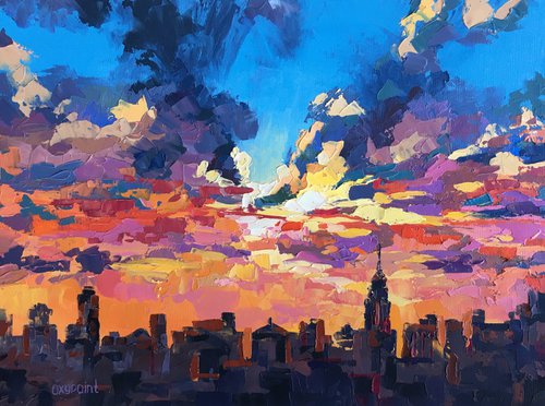 "Sunset in New York" by OXYPOINT