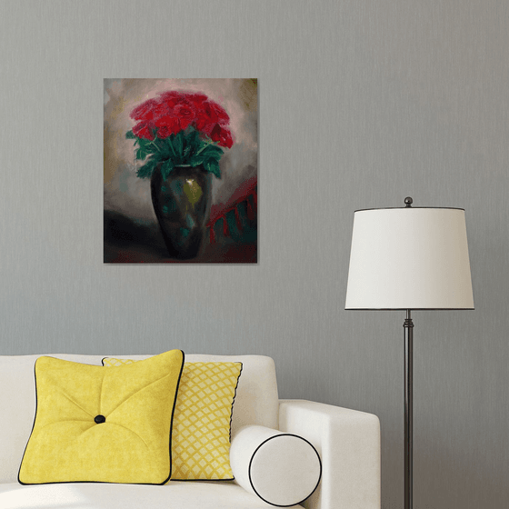 Red Roses painting Oil painting on canvas