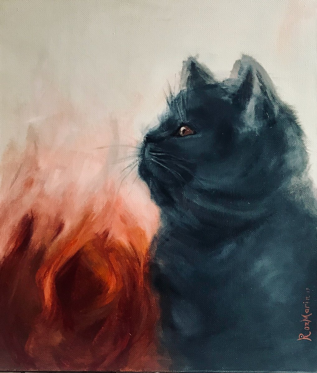 Expressive Animal Oil Painting By Marina Deryagina, 24 X 28", The British, Original Artwork