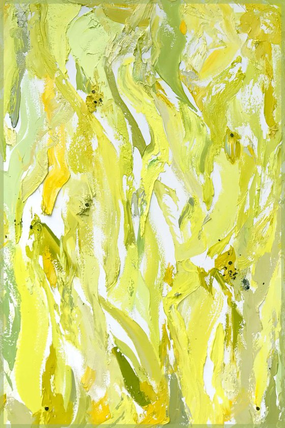 "white mulberry + tart kiwi + crushed almond jus + mint + aromatic herbs" Art of Taste Contemporary Art by Abstract Expressionist Painting by Penelope Moore