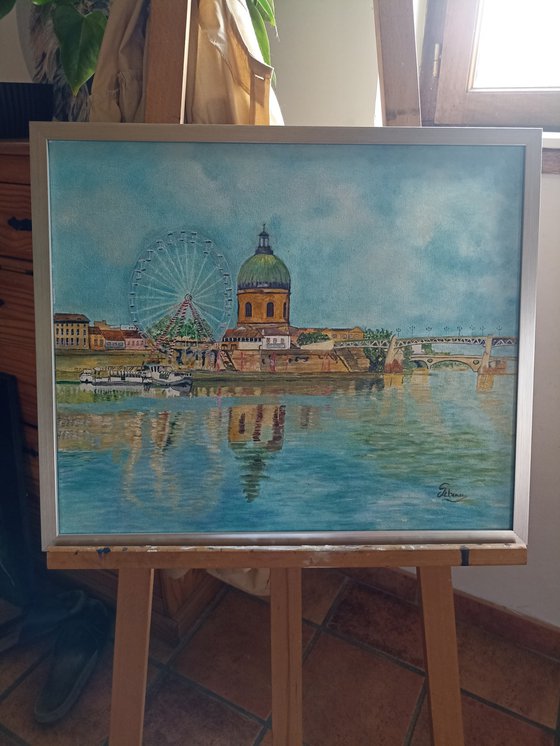 City with big wheel