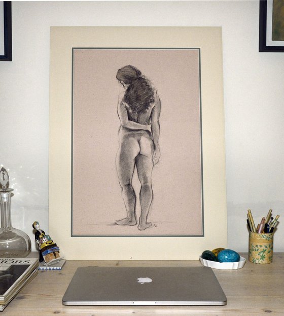 Life Drawing of nude girl standing