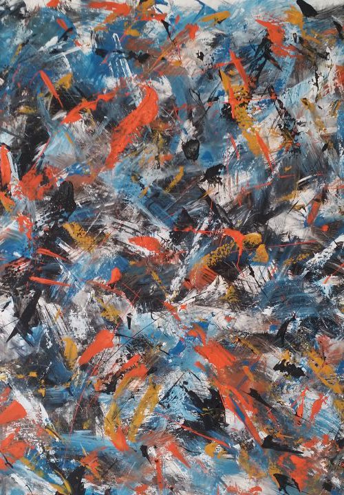 Abstract Modern ACRYLIC PAINTING on CANVAS by M.Y. by Max Yaskin