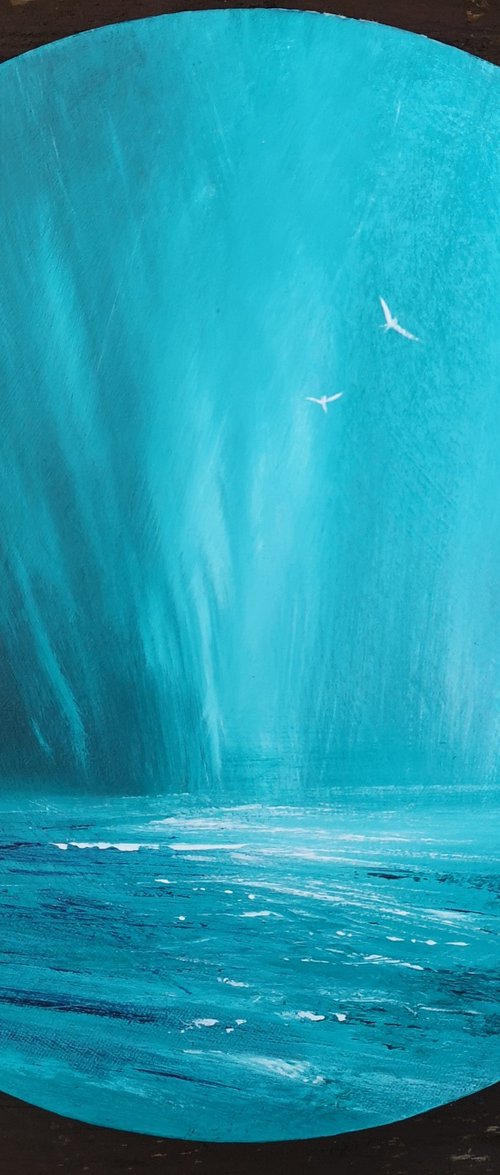 Circular Blue 1, energetic seascape by Mel Graham