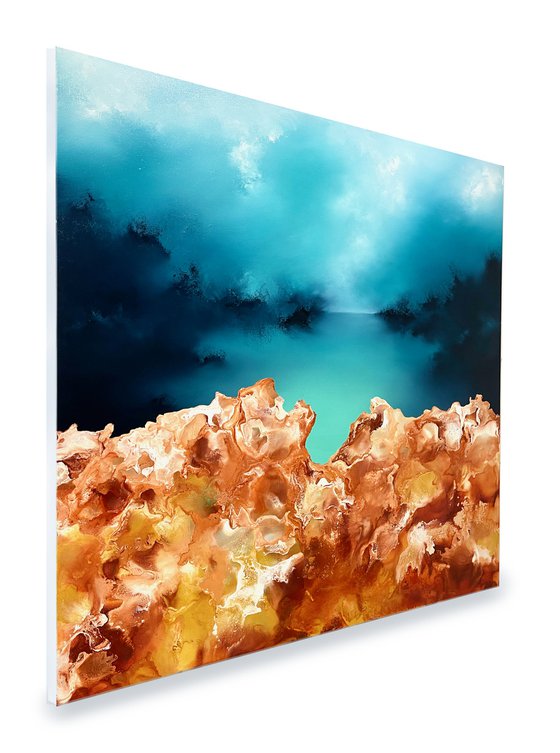 Realm of illusioned seas - Abstract Landscape - 90cm x 90cm