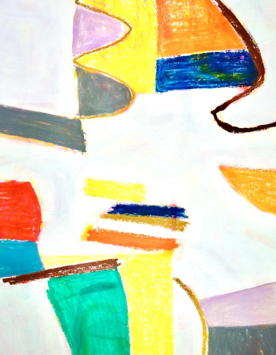 Organic Abstract Acrylic Painting By Michelle Louis, 32 X 42", Under The Sun, Original Artwork